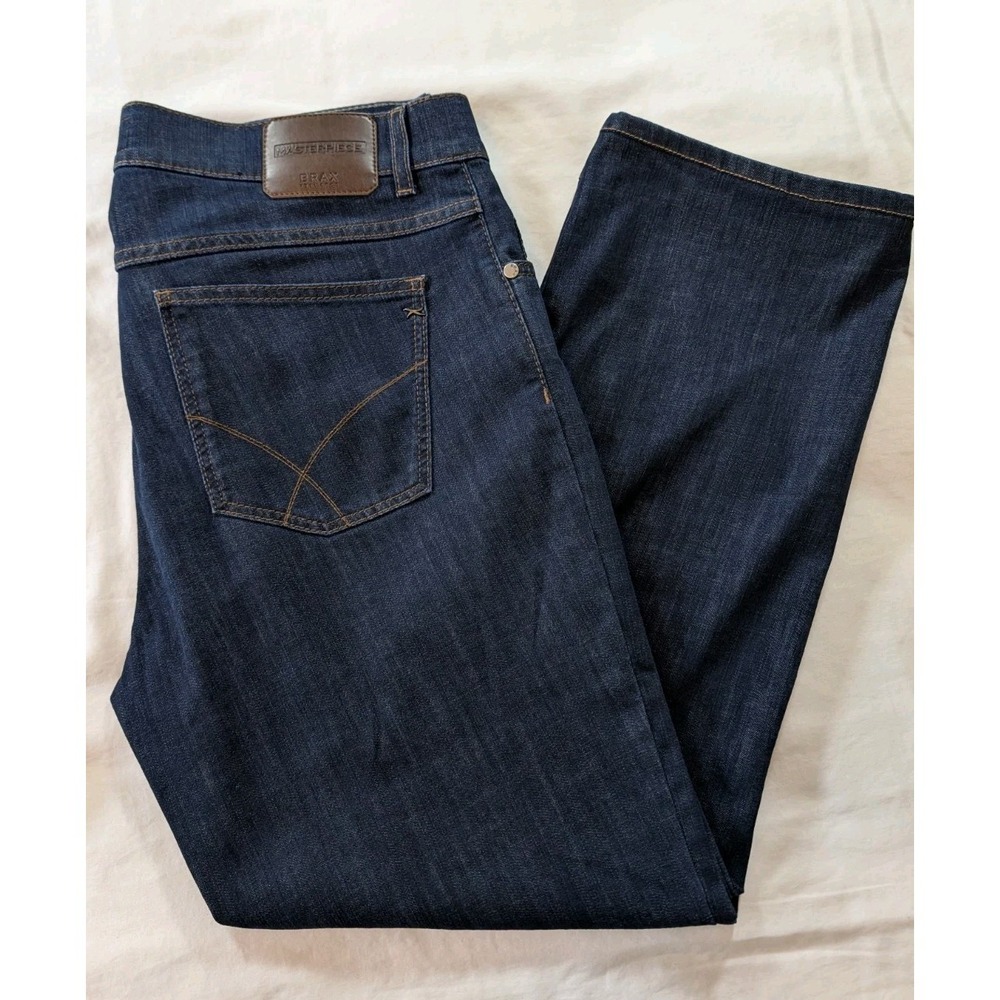 Brax Feel Good Cooper Masterpiece Jeans Mens 36x29 Regular Fit Dark Blue Denim